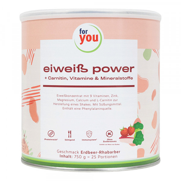 FOR YOU eiweiß power Erdbeere Pulver