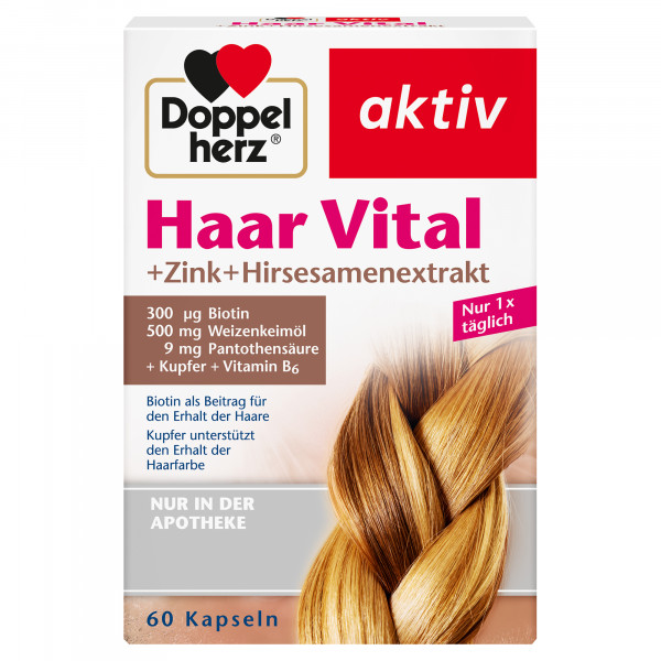 DOPPELHERZ Haar Vital+Zink+Hirseextrakt Kapseln