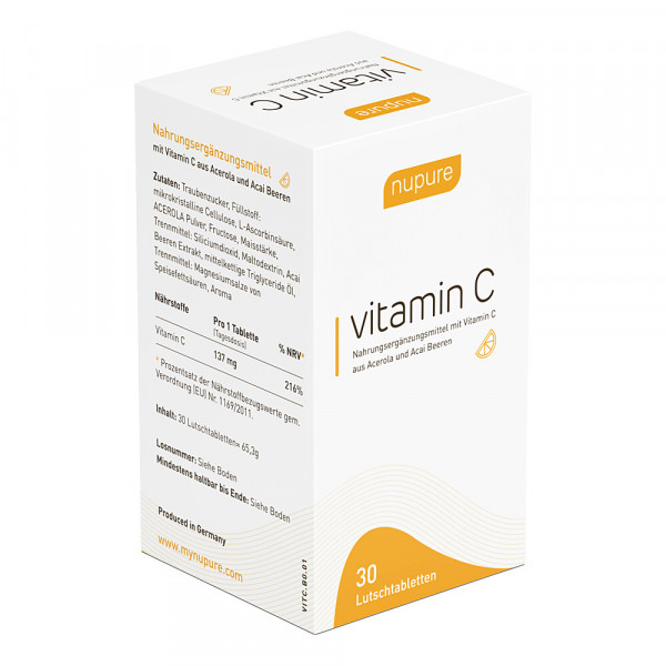 NUPURE vitamin C Lutschtabletten Acerola & Acai