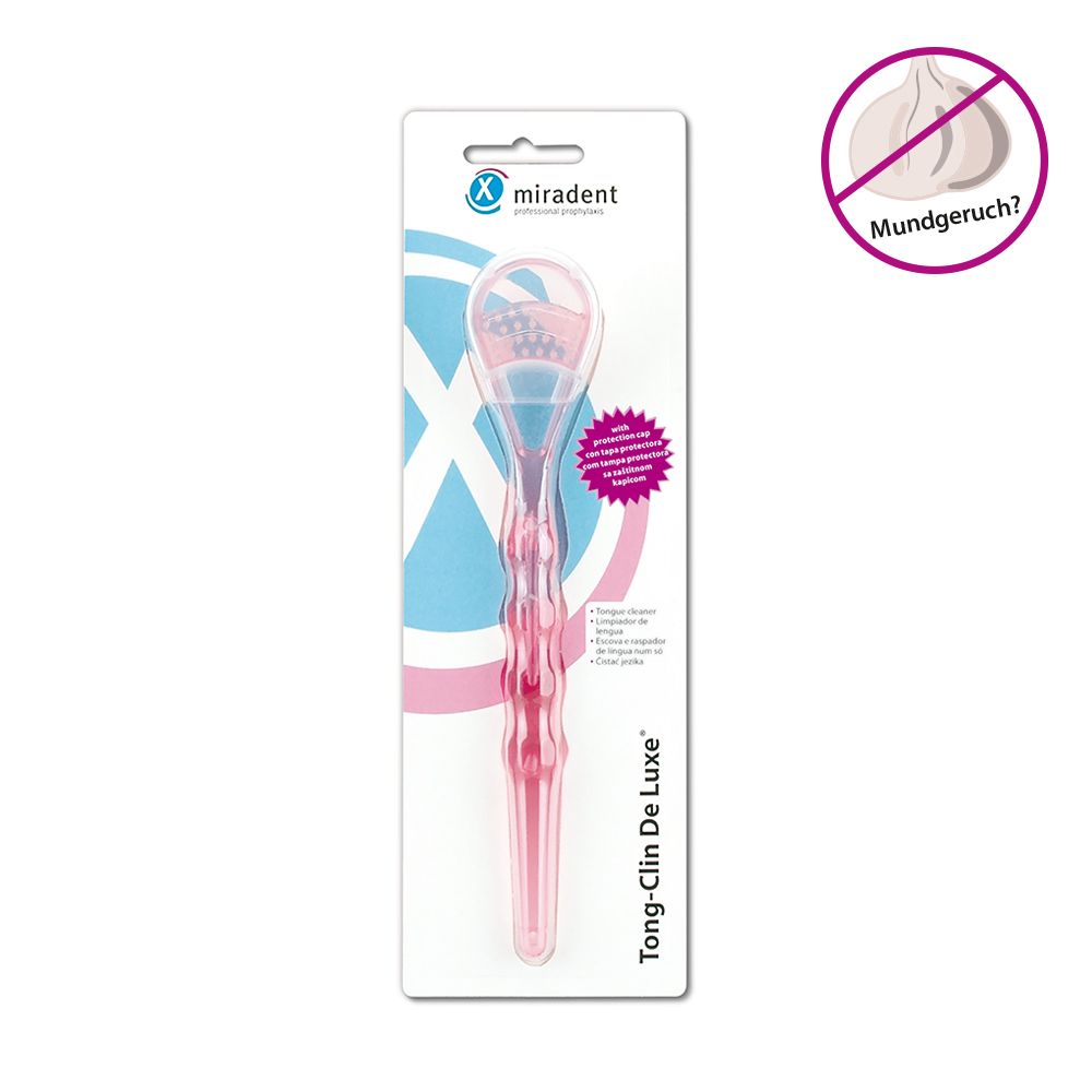 MIRADENT Zungenreiniger Tong-Clin de L.pink trans. MIRADENT Zungenreiniger Tong-Clin de L.pink trans.