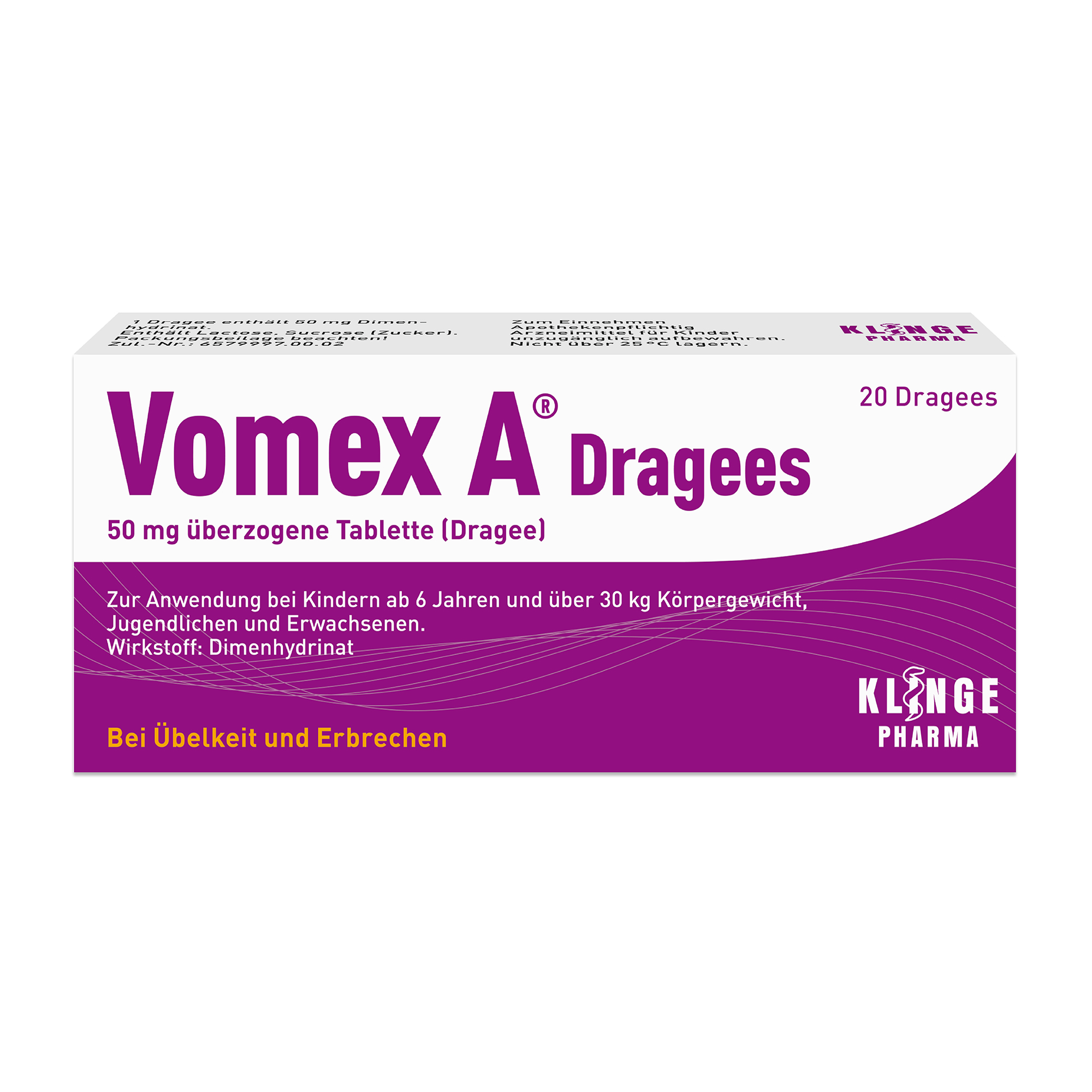 VOMEX A Dragees 50 mg überzogene Tabletten VOMEX A Dragees 50 mg überzogene Tabletten
