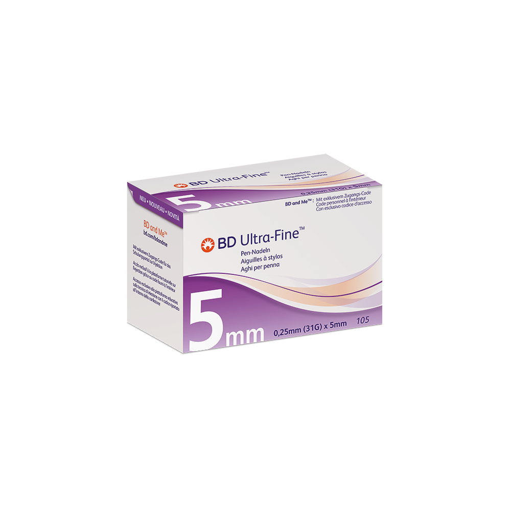 BD ULTRA-FINE Pen-Nadeln 5 mm 31 G 0,25 mm BD ULTRA-FINE Pen-Nadeln 5 mm 31 G 0,25 mm