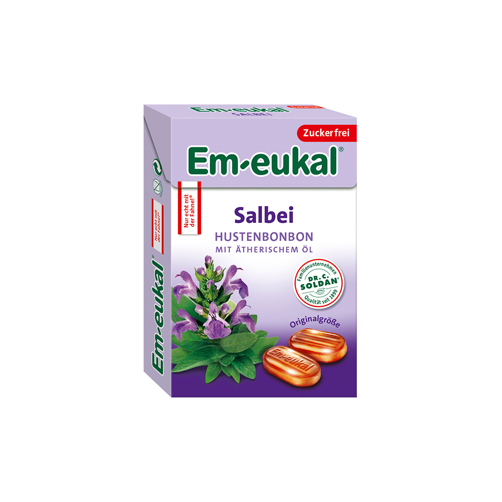 EM-EUKAL Bonbons Salbei zuckerfrei Box EM-EUKAL Bonbons Salbei zuckerfrei Box