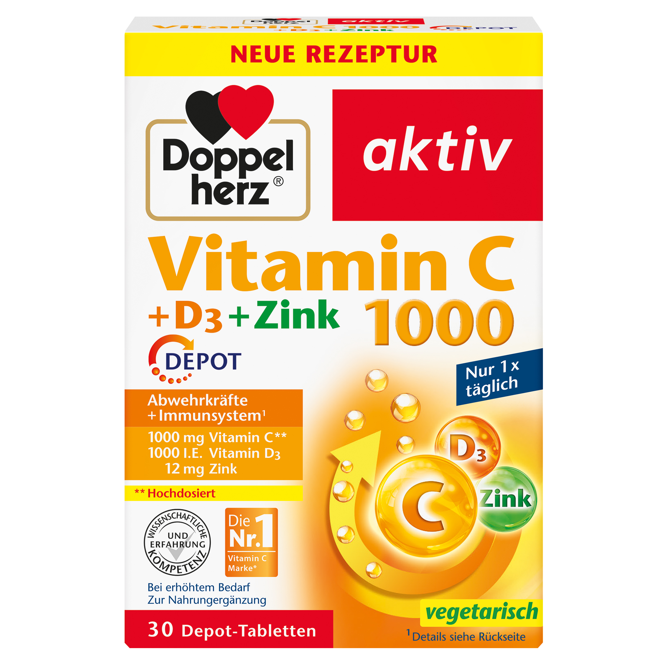 Doppelherz aktiv Vitamin C 1000 + D3 + Zink Doppelherz aktiv Vitamin C 1000 + D3 + Zink