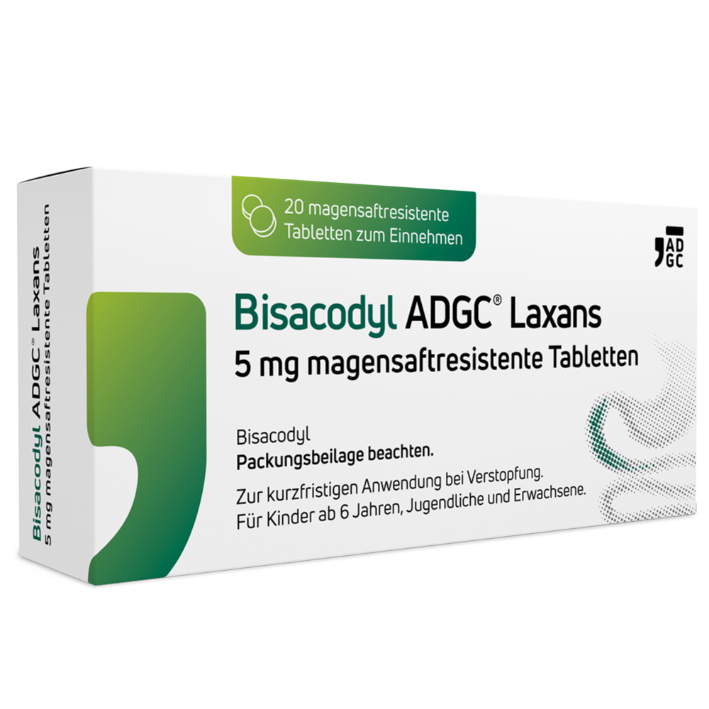 BISACODYL ADGC Laxans 5 mg magensaftres.Tabletten BISACODYL ADGC Laxans 5 mg magensaftres.Tabletten
