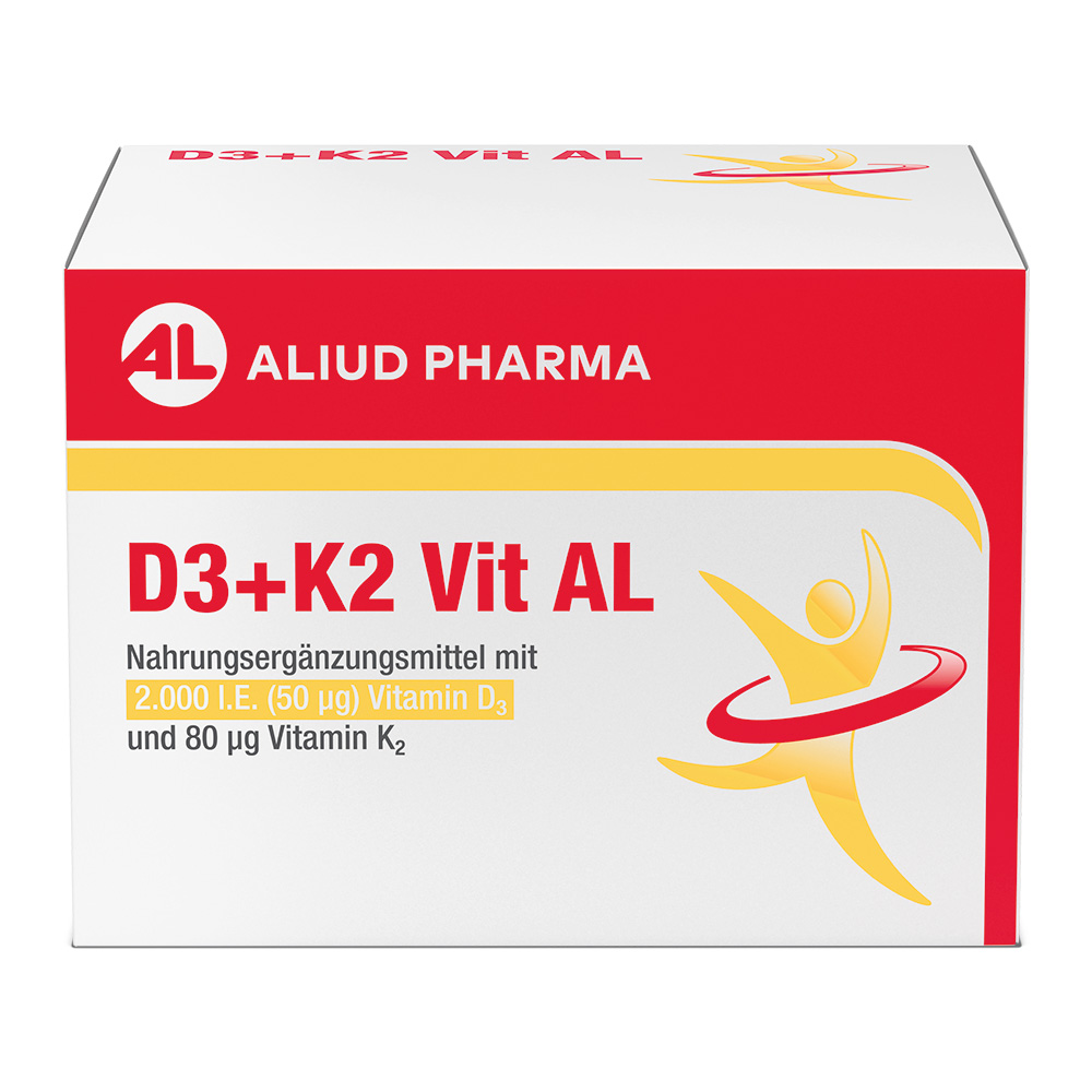 D3 + K2 Vit AL 2000 I.E. / 80 µg Kapseln: ein starkes Duo für die Knochen D3 + K2 Vit AL 2000 I.E. / 80 µg Kapseln: ein starkes Duo für die Knochen