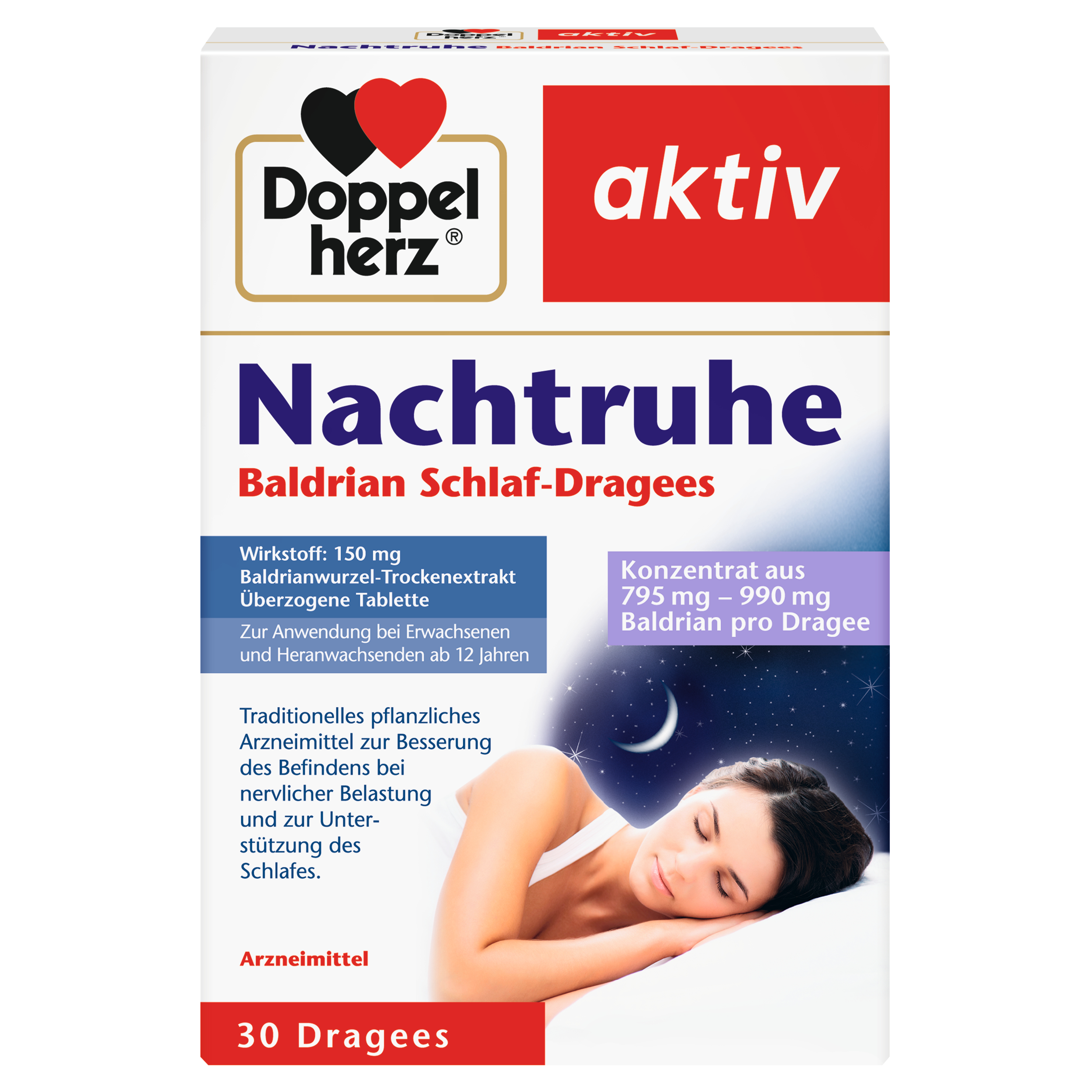 DOPPELHERZ Nachtruhe Baldrian Schlaf-Dragees DOPPELHERZ Nachtruhe Baldrian Schlaf-Dragees