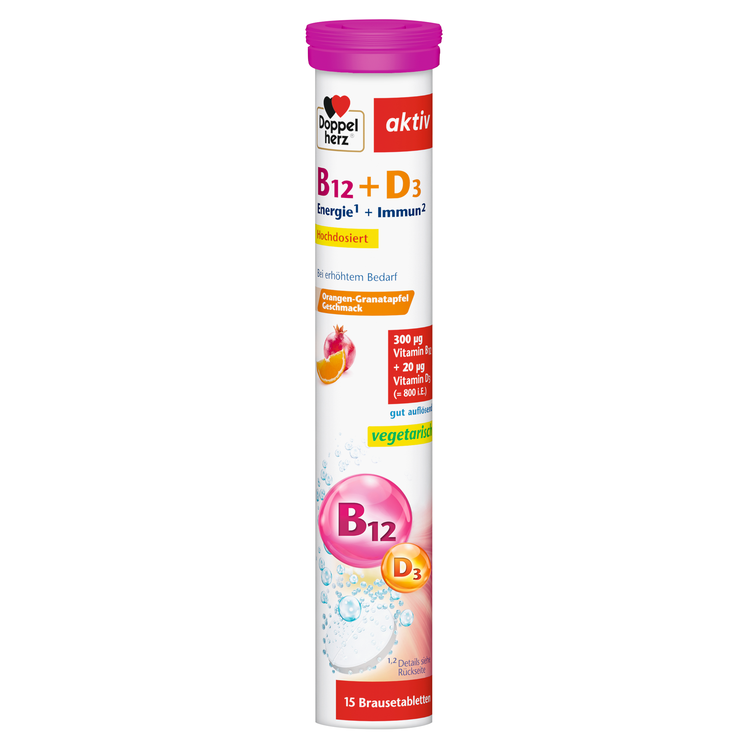 DOPPELHERZ Vitamin B12+D3 Brausetabletten DOPPELHERZ Vitamin B12+D3 Brausetabletten