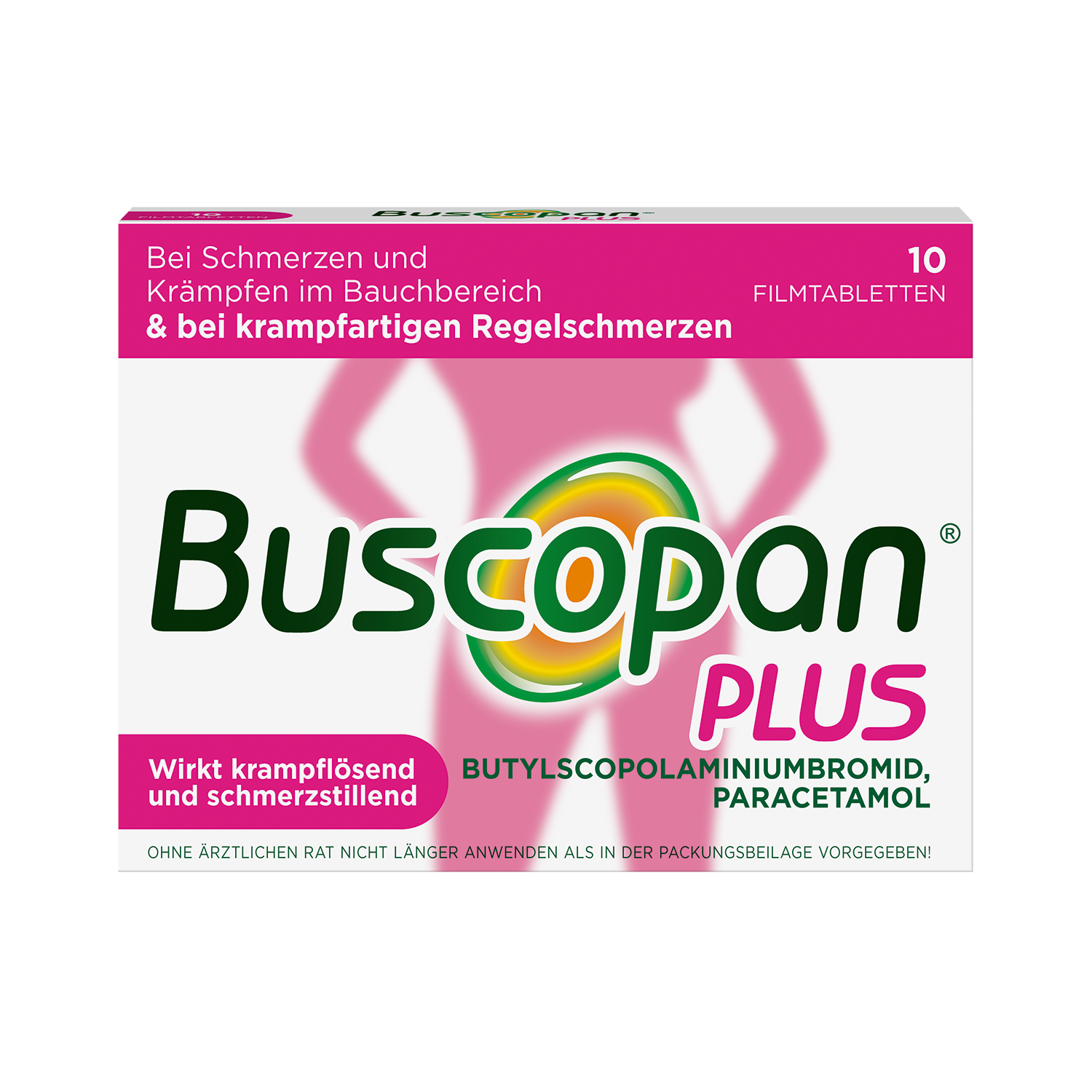 Buscopan® PLUS Filmtabletten 10 Stück mit Butylscopolamin und Paracetamol bei Regelschmerzen Buscopan® PLUS Filmtabletten 10 Stück mit Butylscopolamin und Paracetamol bei Regelschmerzen